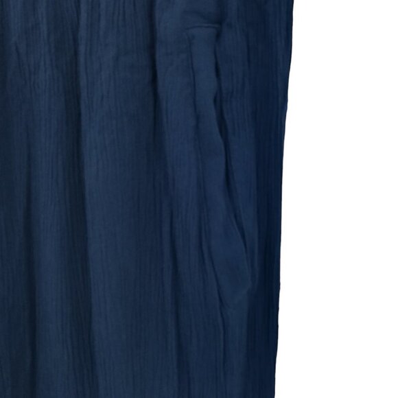 Matilda Jane Try Something New Wide Leg Crepe Crinkle Pants Size M Pull On Blue - Picture 4 of 13